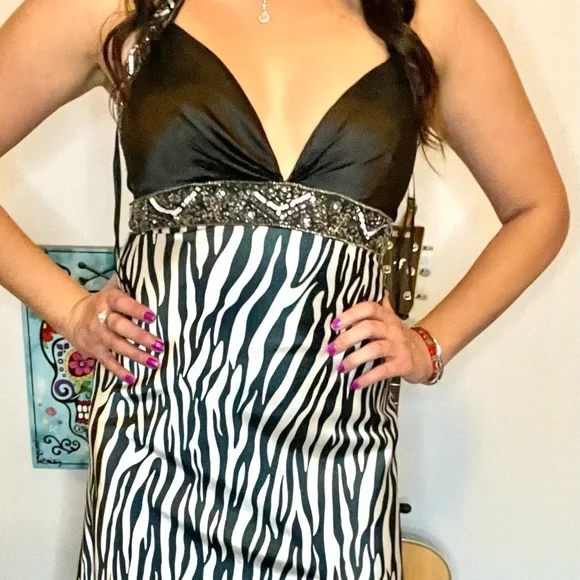 Neblon Dresses | Formal Zebra Print Dress | Color: Black/White | Size: S | Marylamb10's Closet